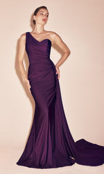 Side-Sash One-Shoulder Long Prom Dress PT004