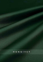 Asymmetrical Satin Wedding Guest Dark Green 3/4 Sleeve Shoulder Evening Gowns