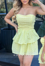 A-Line Strapless Sweetheart Ruched Sleeveless Short Homecoming Dress