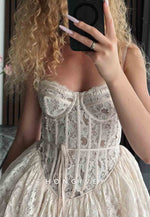 Lace Princess Spaghetti Straps Sleeveless Short Homecoming Dress