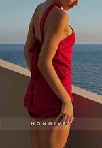 Simple Red Halter Sheath Sleeveless Pleated Mini Homecoming Dress