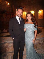 Sparkle Sequins Off the Shoulder Mermaid Evening Dress Floor-Length