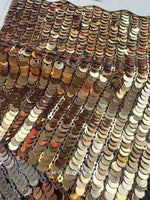 Glod O-Neck 3/4 Sleeve A-Line Tea-Lenght Evening dress