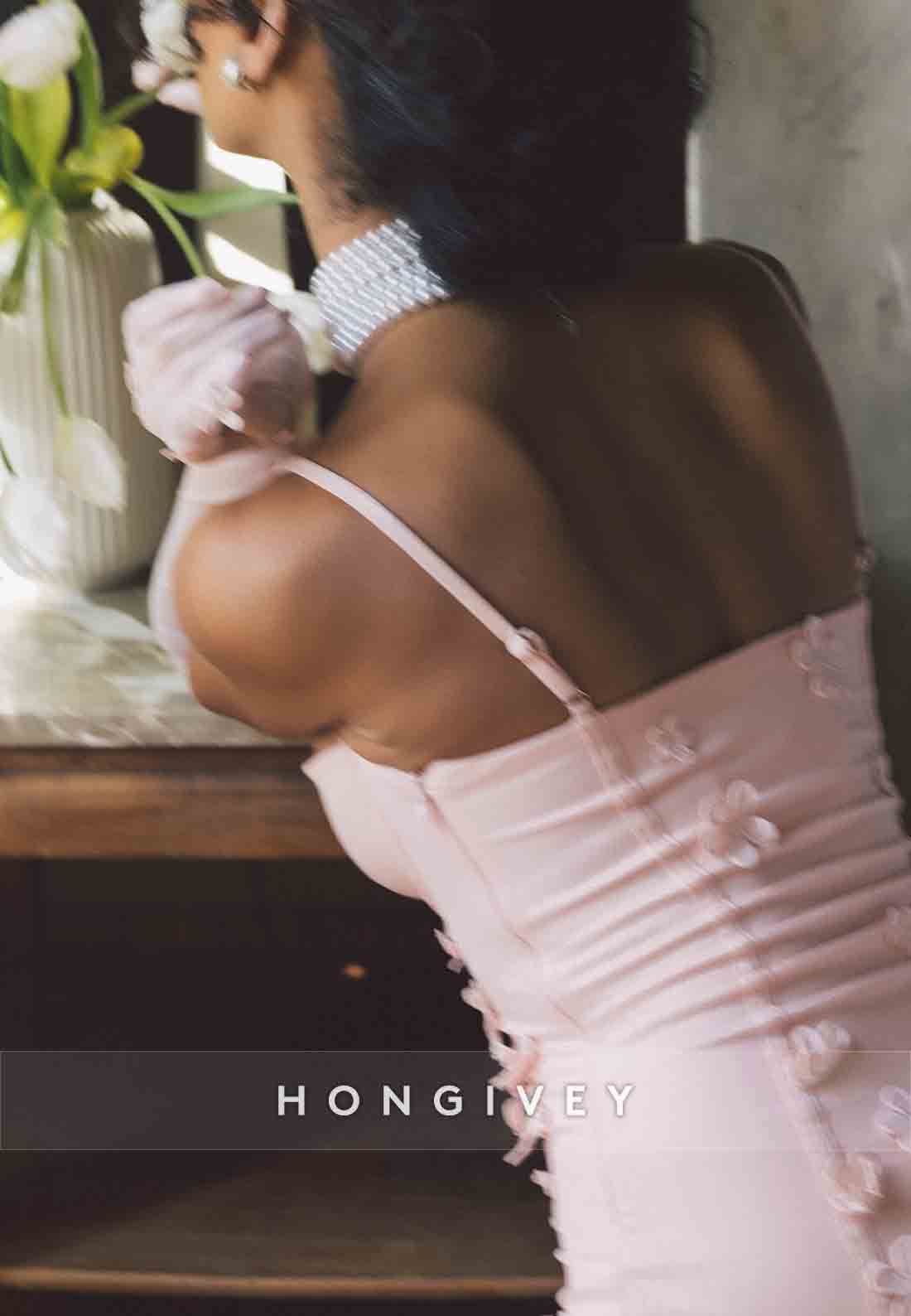 Sweetheart Spaghetti Straps Mini HomecomingDresses with Appliqued Flowers