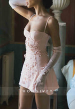 Sweetheart Spaghetti Straps Mini HomecomingDresses with Appliqued Flowers