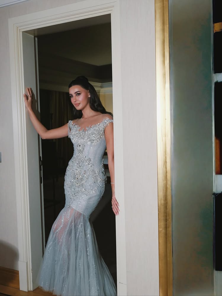 Luxury O-Neck Sleeveless Beaded Sparkle Tulle Mermaid Prom Dress