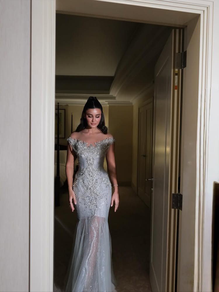 Luxury O-Neck Sleeveless Beaded Sparkle Tulle Mermaid Prom Dress