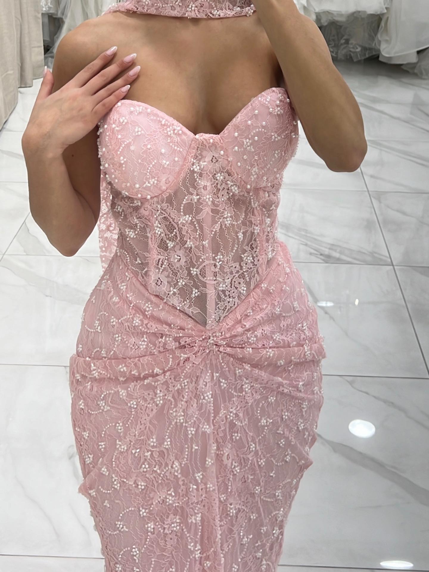 Sweetheart Sequisn Saprkle Sleeveless Mermaid Floor-Length Prom Dress