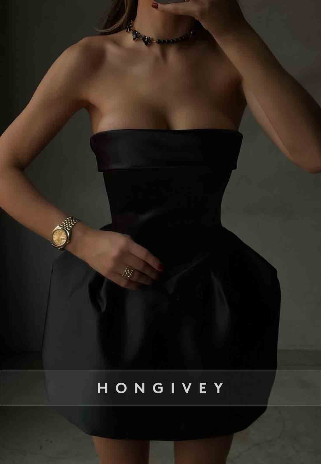 Strapless Sleeveless Satin Pleated Sweetheart Mini Homecoming Dresses