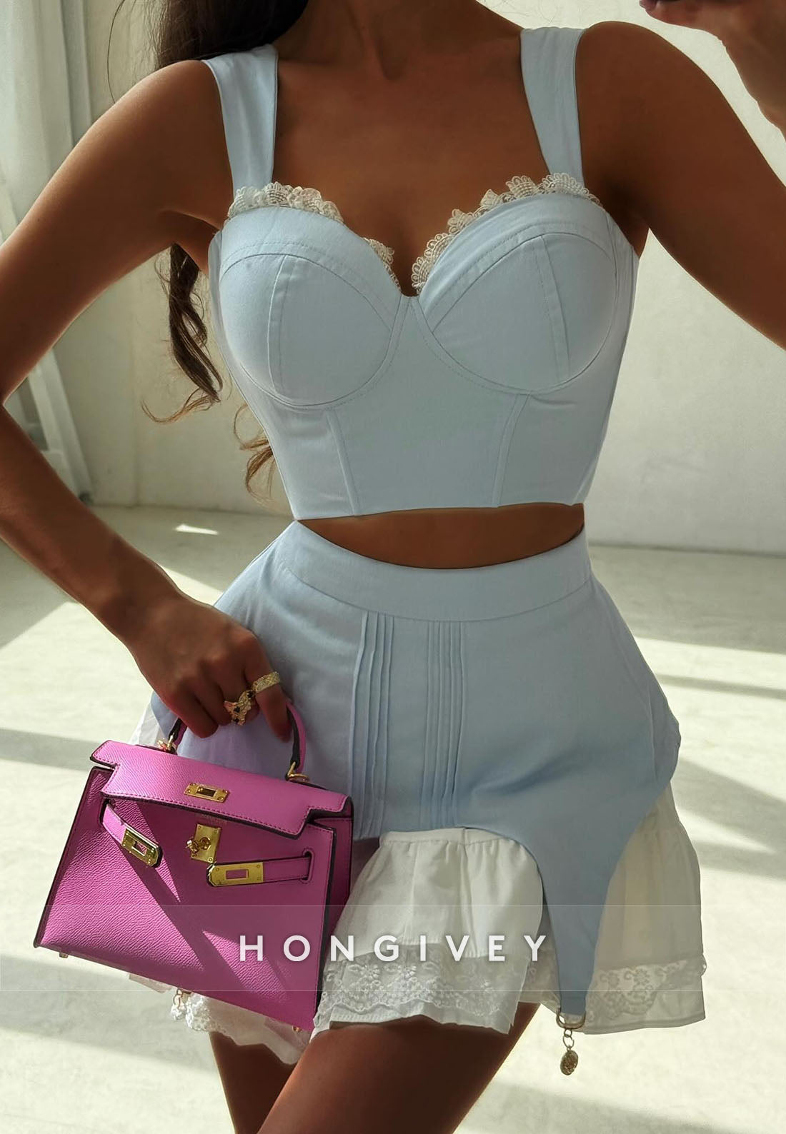 A-Line Regular Straps Sweetheart Corset Homecoming Dress with Lace