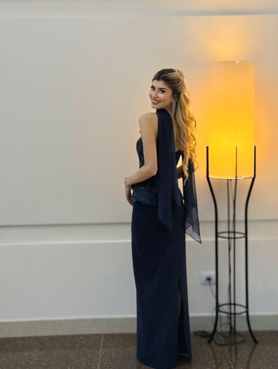 Strapless Beaded Applique Sleeveless Mermaid Shawl Formal Evening Dress