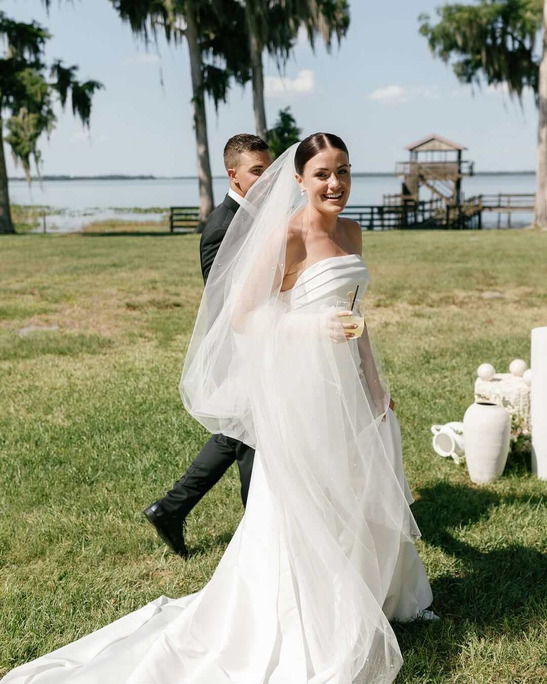 Sheath Satin Strapless Beach Wedding Dress Satin Mermaid with Bow