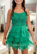 Crisscross Back A-Line Beading Sleeveless Ruched Mini Homecoming Dresses