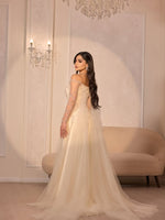 Sequins Off the Shouder Long Sleeve Sparkle A-Line Shael Evening Dress