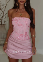 Strapless Sheath Satin Embroidery Mini Homecoming Dress with Beading