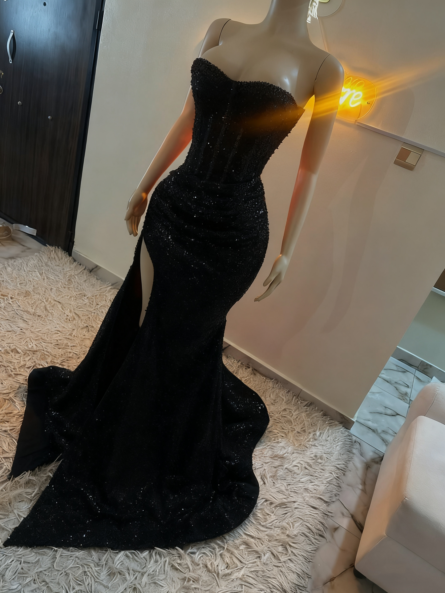 Stunning Mermaid Sweetheart Red Slit Sequin Prom Dresses Inspiration Prom Dress Princess