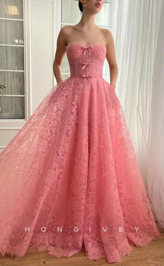 L2748 - Tulle A-Line Sweetheart Strapless With Pockets Party Prom Evening Dress