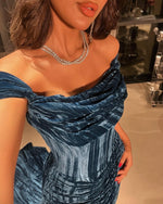 Off the Shoulder Sleeveless Mermaid Floor-Length Evening Dress