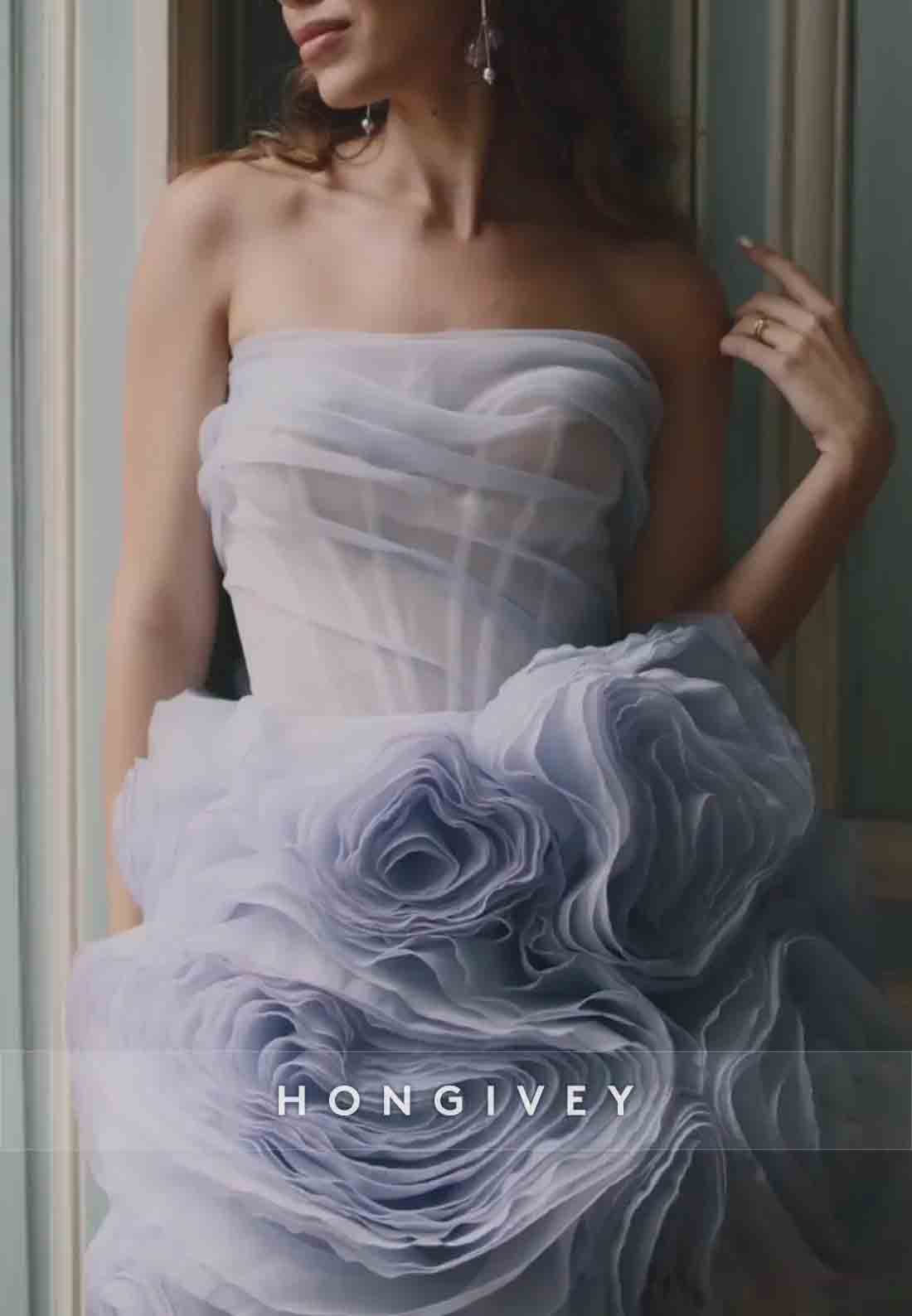 Strapless A-Line Crisscross Back Short Homecoming Dresses with ruffles