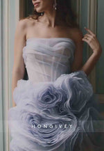 Strapless A-Line Crisscross Back Short Homecoming Dresses with ruffles