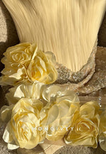 Regular Straps Yellow Short Homecoming Dress with Pearls and 3d Flowers