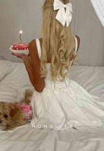 A-Line Regular Straps Sweetheart Tie Back Homecoming Dress with Lace Lining