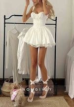 A-Line Regular Straps Sweetheart Tie Back Homecoming Dress with Lace Lining