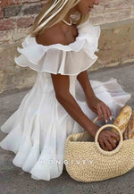 Off the Shoulder Ruched A-Line Pleated Short Homecoming Dress