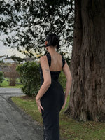 Sexy Black Halter Backless Sleeveless Mermaid Beaded Floor-Length Evening Dress