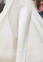 Jumpsuit Detachable Lace Long Sleeve Pleated Wedding Dresses