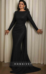 Long Sleeve Sequins Lace Evening Dress Sparkling Mermaid