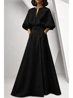 Half Sleeve Applique Belt Evening Gown Mother of the Bride Dress