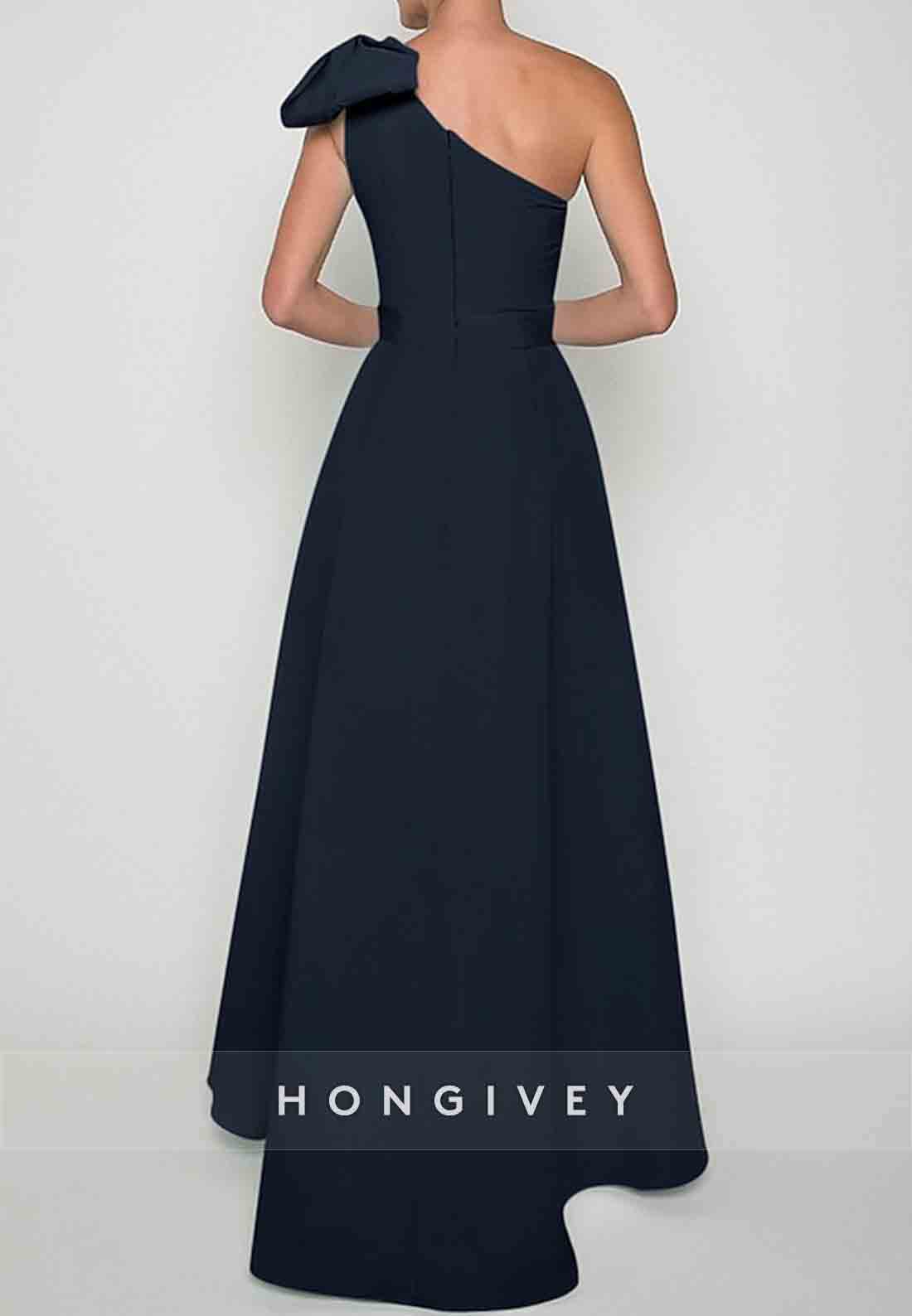 Sleeveless Jumpsuits Evening Gown Formal Wedding Guest One Shoulder Convertible Stretch Fabric with Bow(s) Pleats Overs