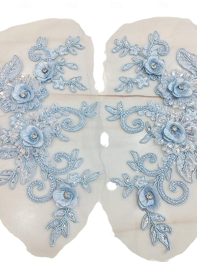 Half Sleeve Applique Belt Evening Gown Mother of the Bride Dress