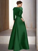 Sparkle Sequins Floral Print Flowers 3/4 Sleeve Mermaid Evening Dress