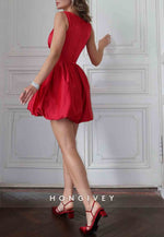 Regular Straps Red Sweetheart Pleated Princess Mini Homecoming Dresses