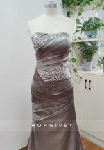 Sweep Train Trumpet Sweetheart Strapless Pleated Appliqued Evening Gowns