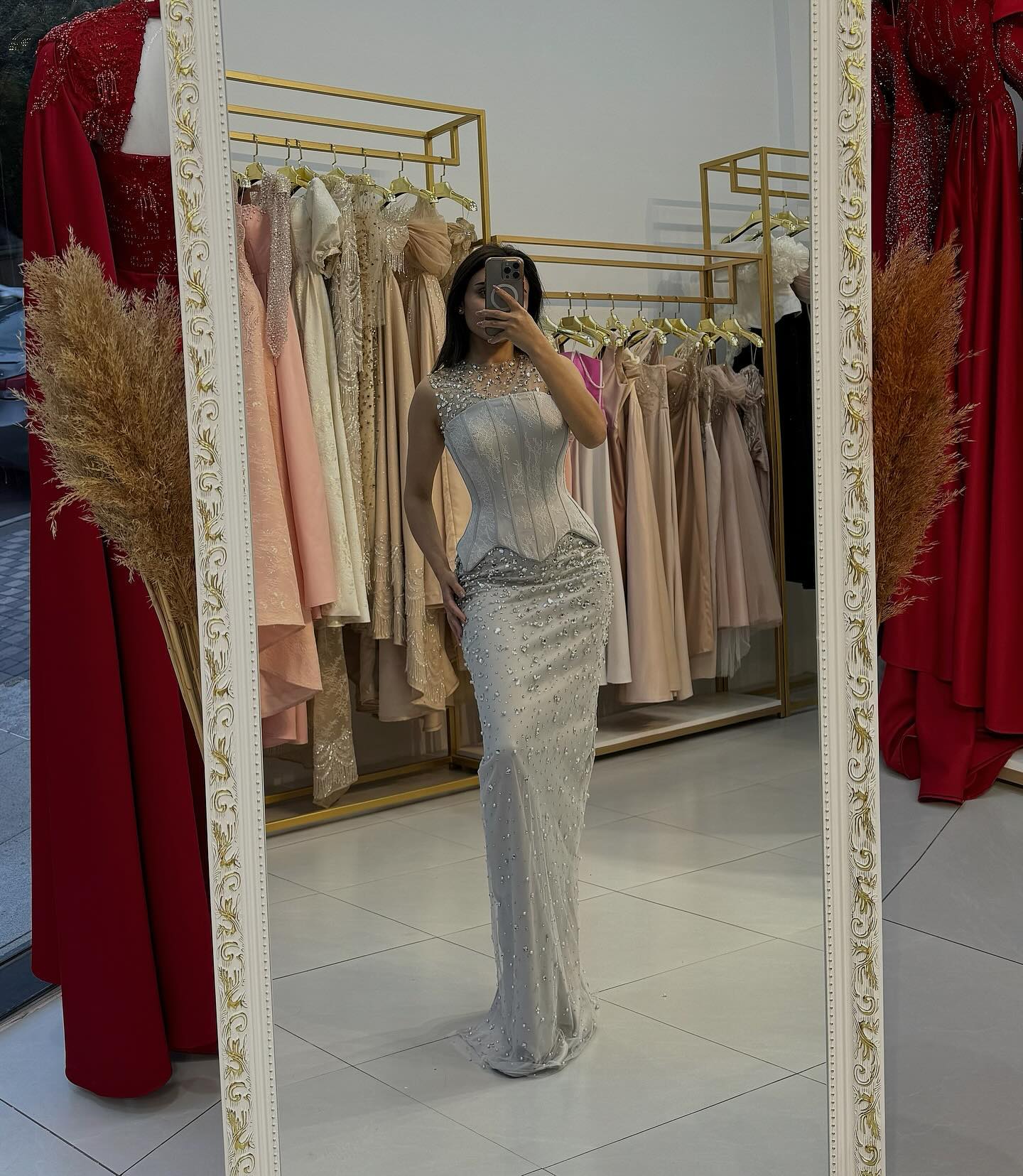 Beaded Lace O-Neck Sleeveless Sequins Mermaid Floor-Length Evening Dress