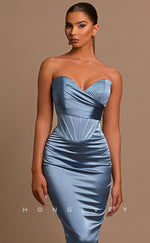 L0839 - Plunging  V-Neck Sleeveless A-Line Evening Gown