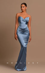 L0839 - Plunging  V-Neck Sleeveless A-Line Evening Gown