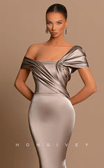 L0839 - Plunging  V-Neck Sleeveless A-Line Evening Gown