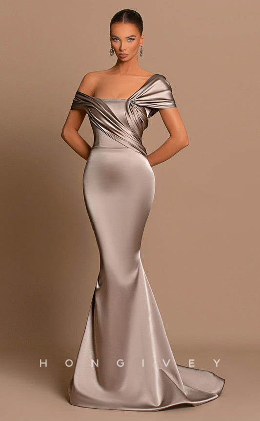 L0839 - Plunging  V-Neck Sleeveless A-Line Evening Gown