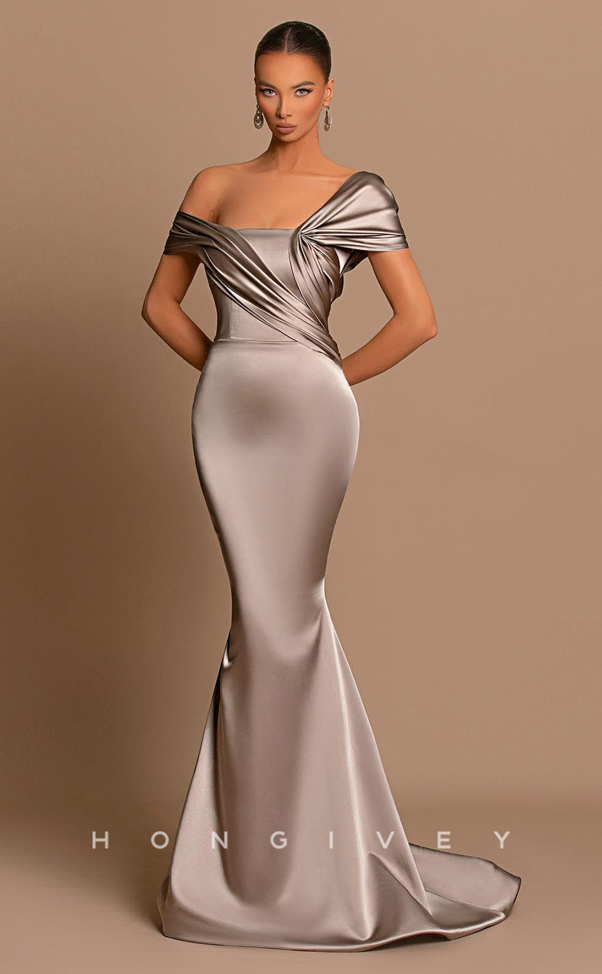 L0839 - Plunging  V-Neck Sleeveless A-Line Evening Gown