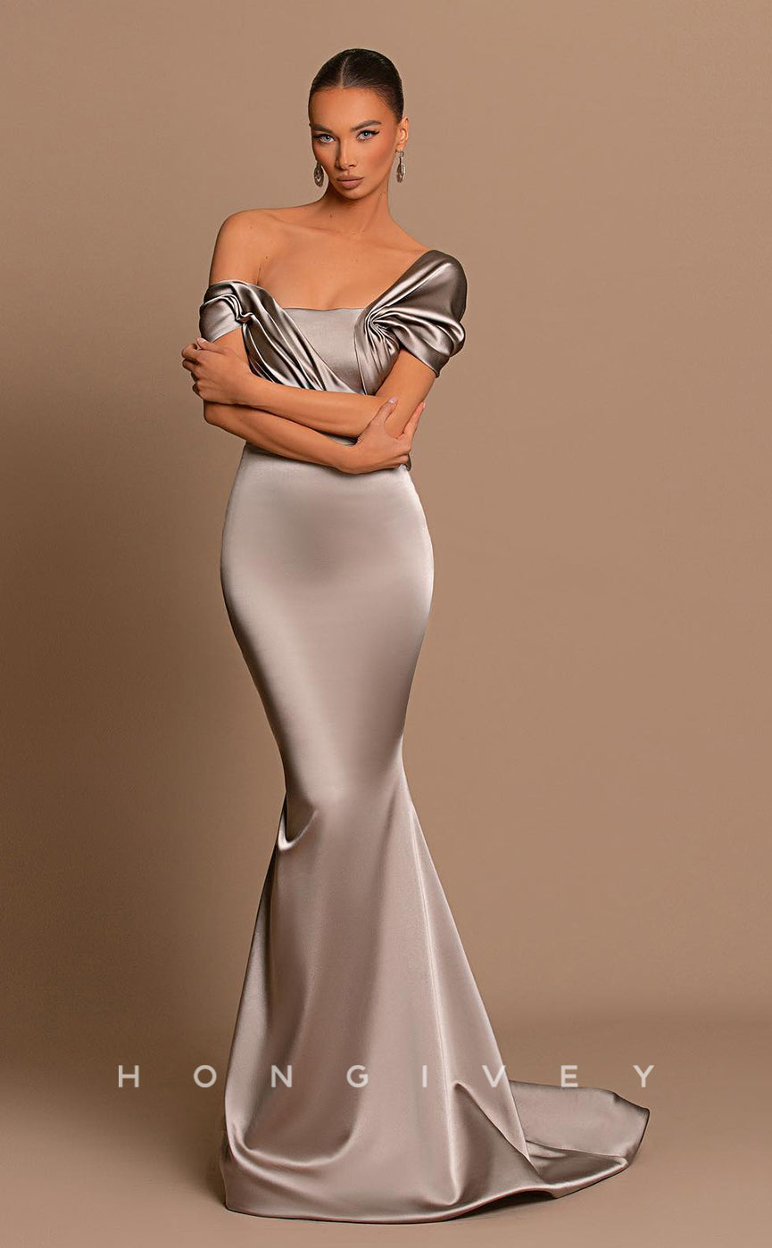 L0839 - Plunging  V-Neck Sleeveless A-Line Evening Gown