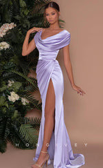 L0839 - Plunging  V-Neck Sleeveless A-Line Evening Gown