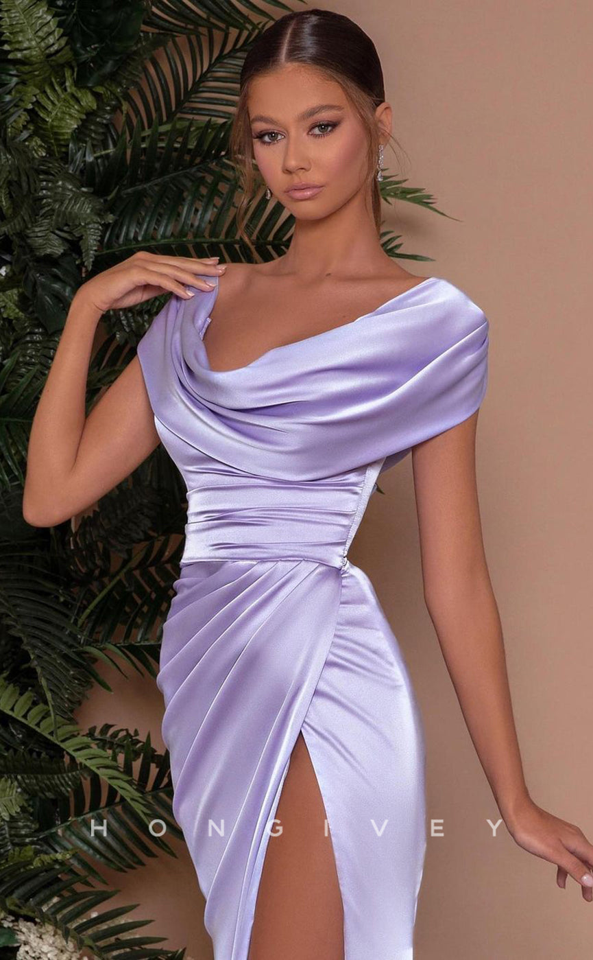 L0839 - Plunging  V-Neck Sleeveless A-Line Evening Gown
